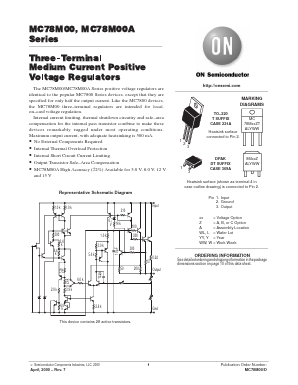 MC78M12CT Datasheet PDF ON Semiconductor