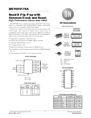 MC74HC175AD Datasheet PDF ON Semiconductor