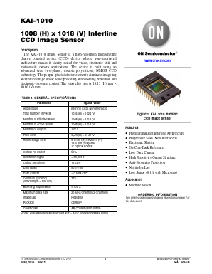 KAI-1010-ABA-CD-AE Datasheet PDF ON Semiconductor