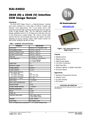 KAI-04022-CBA-CR-BA Datasheet PDF ON Semiconductor