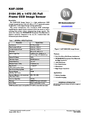 KAF-3200 Datasheet PDF ON Semiconductor