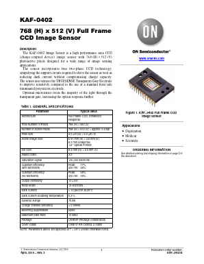 KAF-0402-AAA-CP-AE Datasheet PDF ON Semiconductor