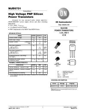 MJD5731T4 Datasheet PDF ON Semiconductor