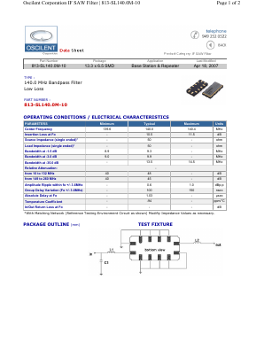 813-SL140.0M-10 Datasheet PDF Oscilent Corporation