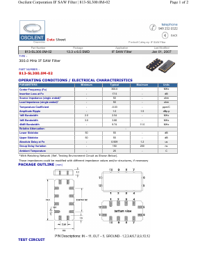 813-SL300.0M-02 Datasheet PDF Oscilent Corporation
