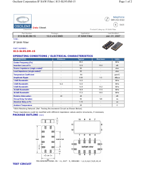 813-SL95.0M-15_07 Datasheet PDF Oscilent Corporation