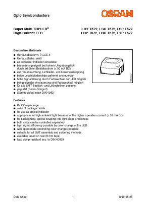 Q62703-Q2534 Datasheet PDF OSRAM GmbH
