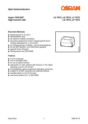 LGT672-P Datasheet PDF OSRAM GmbH