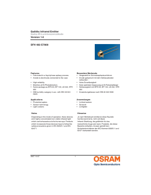 SFH483L-ME7800 Datasheet PDF OSRAM GmbH