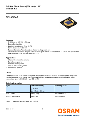 SFH4716AS-BBCA Datasheet PDF OSRAM GmbH