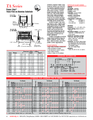 TA205PW10R0JE Datasheet PDF Ohmite Mfg. Co.