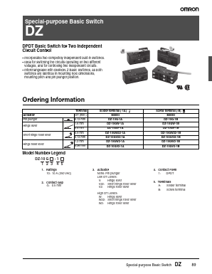 DZ-10GW22-1A Datasheet PDF OMRON Corporation