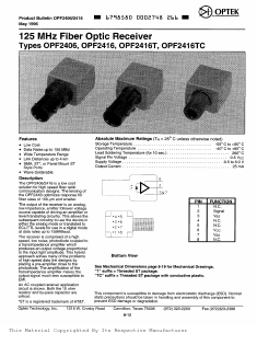 OPF2416T Datasheet PDF Optek Technology