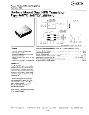 2N5794U Datasheet PDF Optek Technology