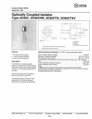 3C92CHR Datasheet PDF Optek Technology