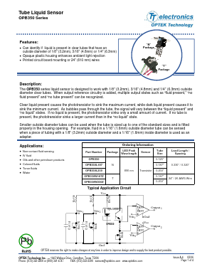 OPB350L250 Datasheet PDF Optek Technology