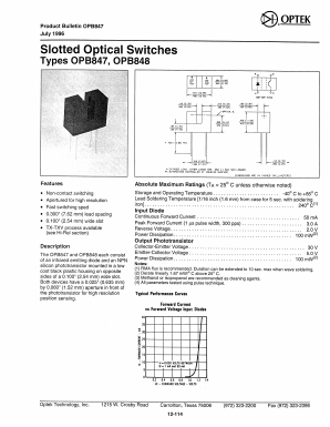 OPB847 Datasheet PDF Optek Technology
