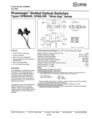 OPB900W Datasheet PDF Optek Technology