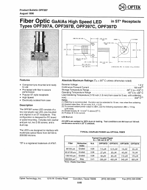 OPF397A Datasheet PDF Optek Technology