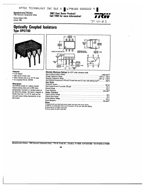 OPI2100 Datasheet PDF Optek Technology