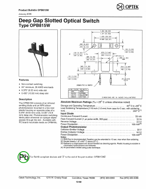 OPB815W Datasheet PDF Optek Technology