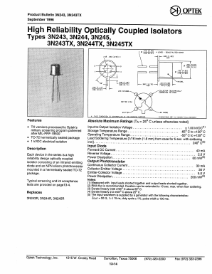 3N244TX Datasheet PDF Optek Technology