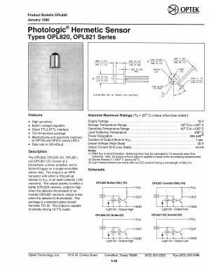 OPL820 Datasheet PDF Optek Technology