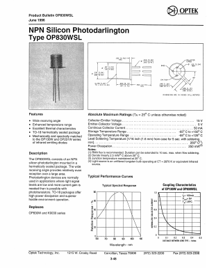 OP830 Datasheet PDF Optek Technology