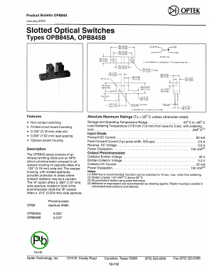 OPB845B Datasheet PDF Optek Technology