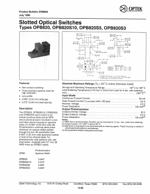 OPB820S5_ Datasheet PDF Optek Technology