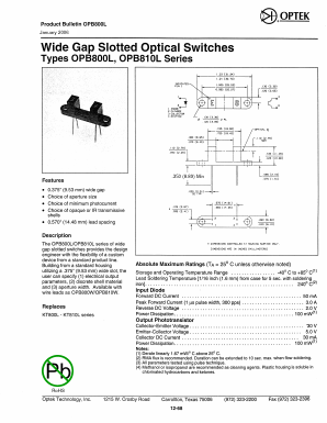 OPB801L51 Datasheet PDF Optek Technology