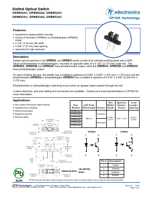 OPB853A2 Datasheet PDF Optek Technology