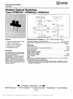 OPB853A1_ Datasheet PDF Optek Technology