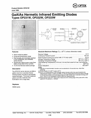 OP233W Datasheet PDF Optek Technology