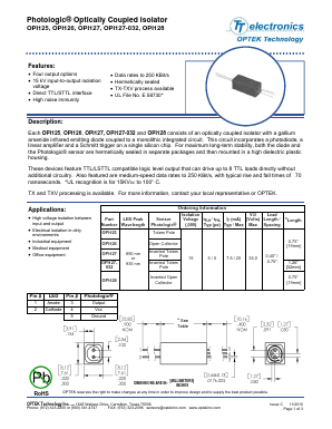 OPI126 Datasheet PDF Optek Technology
