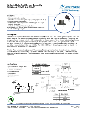 OHB3040B Datasheet PDF Optek Technology