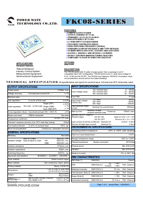 FKC08-24D15 Datasheet PDF Power Mate Technology