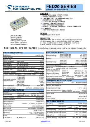 FED20-24D12 Datasheet PDF Power Mate Technology
