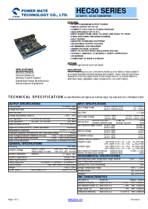 HEC50-24S15 Datasheet PDF Power Mate Technology