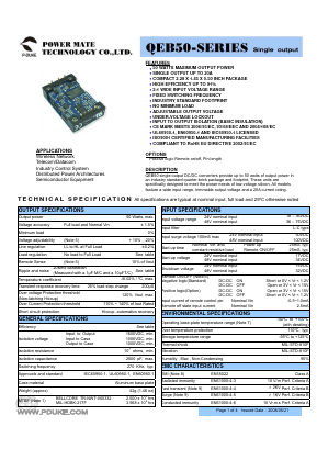 QEB50 Datasheet PDF Power Mate Technology