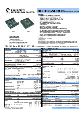HEC100-48S05-PHS2 Datasheet PDF Power Mate Technology