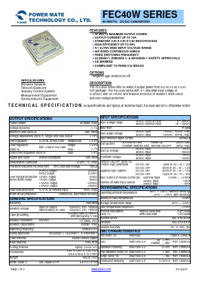 FEC40-48S05W Datasheet PDF Power Mate Technology