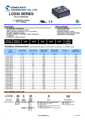 LCD30 Datasheet PDF Power Mate Technology