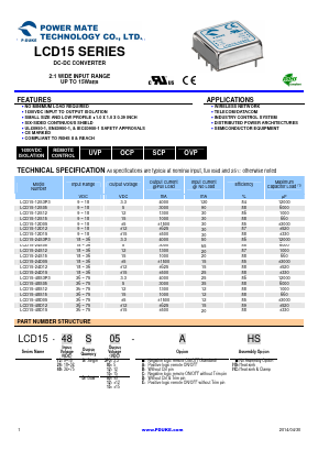 LCD15-48D12 Datasheet PDF Power Mate Technology