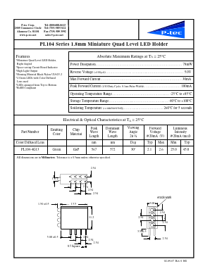 PL104-4G13 Datasheet PDF P-tec Corporation