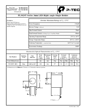 PL302ST-1B01 Datasheet PDF P-tec Corporation