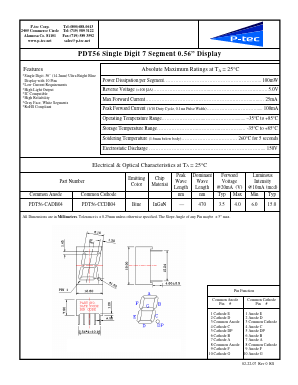 PDT56-CADB04 Datasheet PDF P-tec Corporation