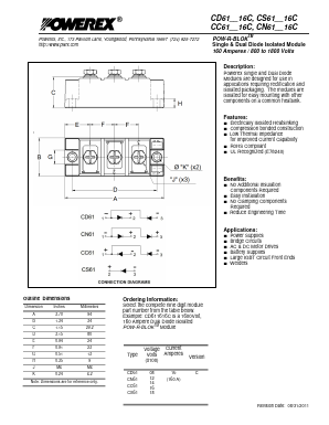 CM611816C Datasheet PDF Power Analog Micoelectronics