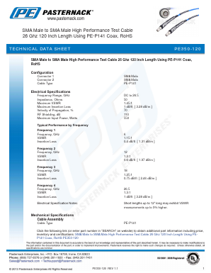 PE350-120 Datasheet PDF Pasternack Enterprises, Inc.