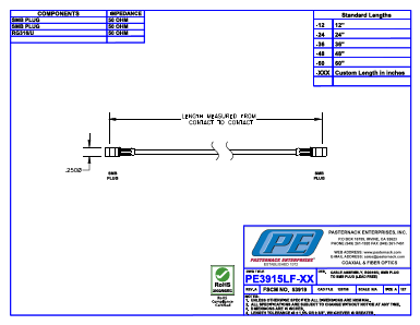 PE3915LF-XX Datasheet PDF Pasternack Enterprises, Inc.
